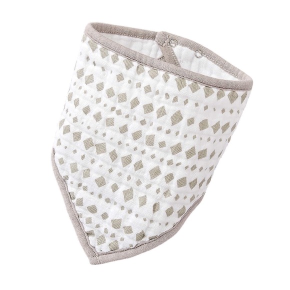 aden + anais Other - aden + anais Bandana Bib Baby Newborn White Grey‎ Geometric 100% Cotton Muslin